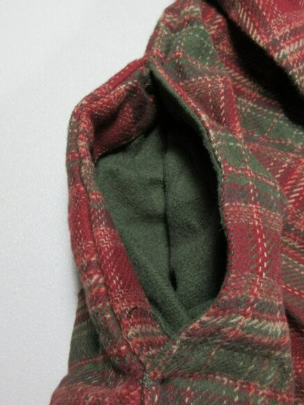 Orvis mens red green beige plaid heavyweight hunting work flannel L - Picture 11 of 12
